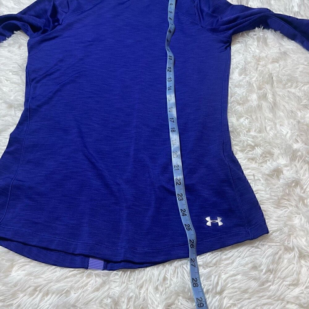 Under Armour Womans Medium Fitted Long Sleeve Coldgear Shirt Top Athletic Purple - Picture 8 of 10